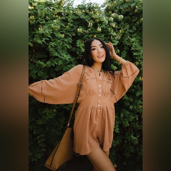 bohme Pants - NWT Bohme Campbell Size XS Cotton Boho Romper in Russet Brown